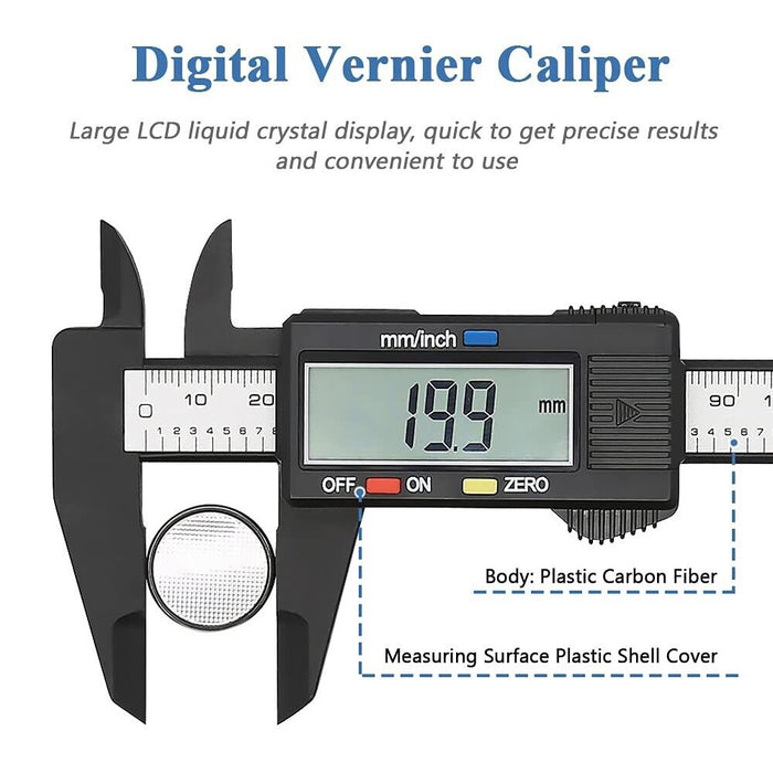 PK TOOL Electronic LCD Digital Display Vernier Caliper Gauge Tool Lightweight