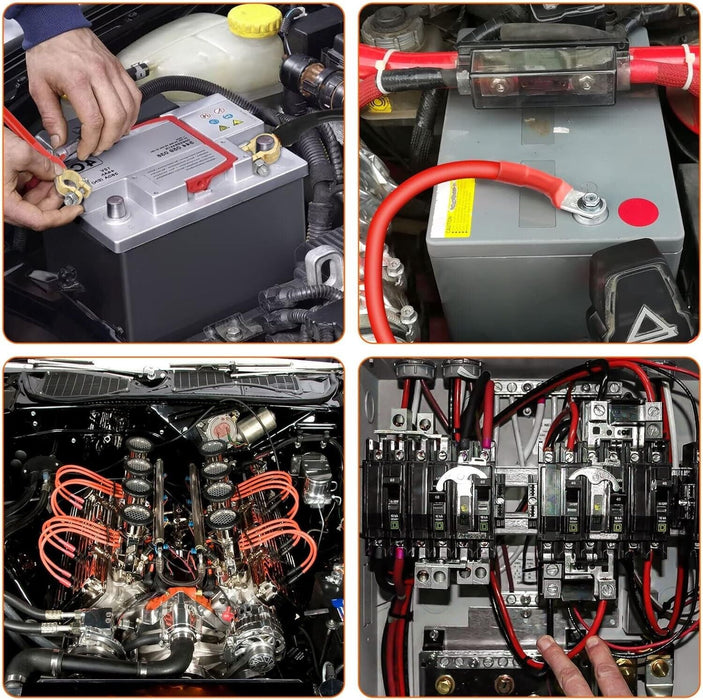 PK TOOL 100% Copper Battery Cable Car Boat Marine Inverter RV solar 300-1270mmL