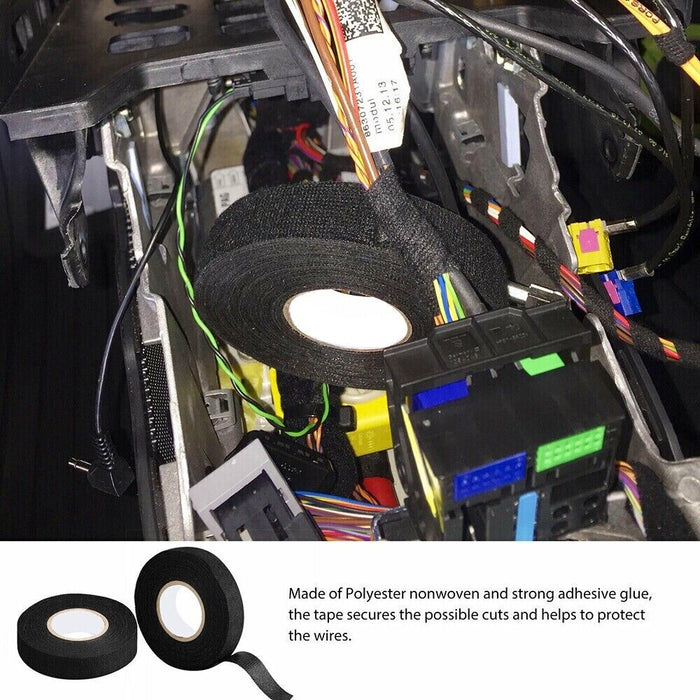 PK TOOLS 10PC Tape Black Wiring Harness High Temp 105°C Cloth Tape Cable Looms