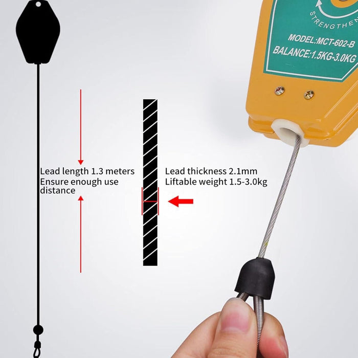 3kg Retractable Spring Balancer Tool Holder Hook Hanging for Assembly-line