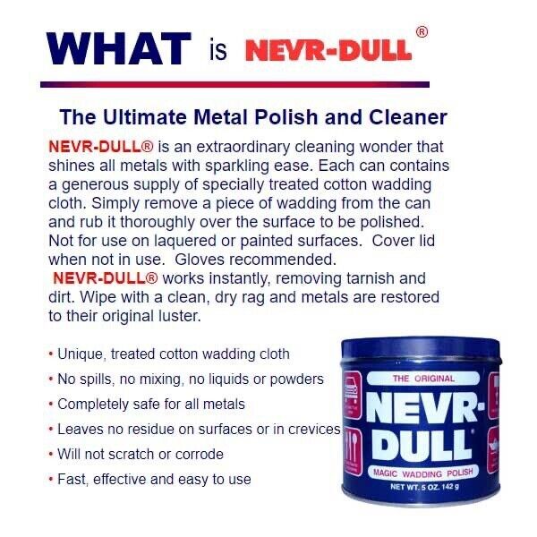 Eagle One Never Dull All Metal Wadding Polish & Cleaner Cloth 142gr Nevr Dull