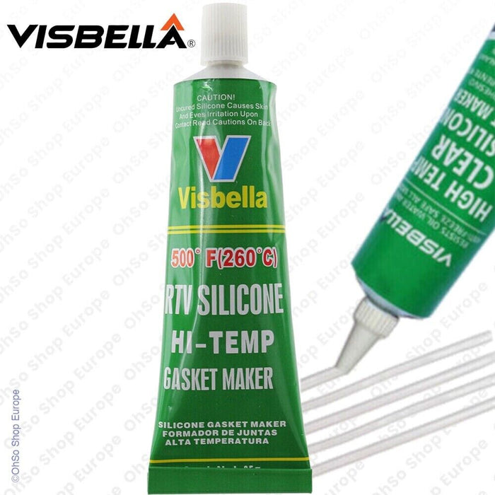 Visbella Hi Temp Clear RTV Silicone Gasket Maker Sealant 315degC 85g Automotive