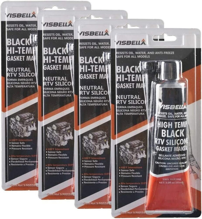 Visbella Hi Temp BLACK RTV Silicone Gasket Maker Sealant 315degC 85gr Automotive