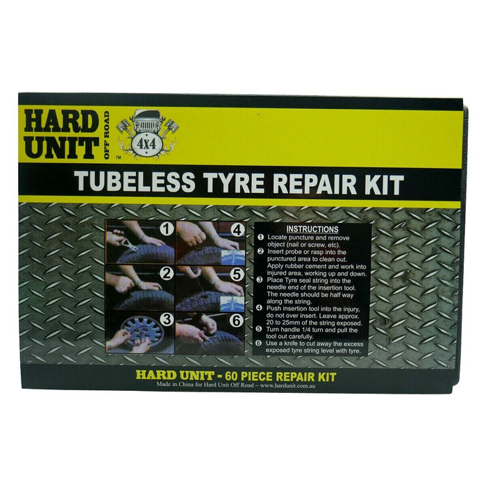 HARD UNIT4WD Offroad Tyre Puncture Repair Recovery Kit Heavy Duty Plugs Tubeless