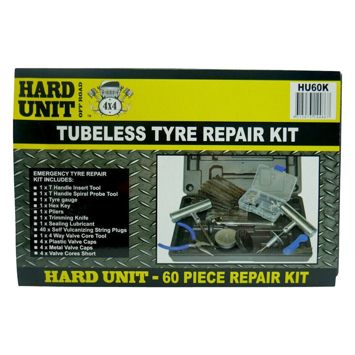 HARD UNIT4WD Offroad Tyre Puncture Repair Recovery Kit Heavy Duty Plugs Tubeless