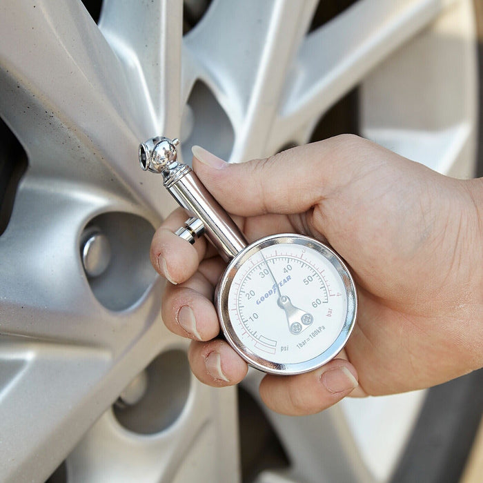 Hard Unit  Tyre Pressure Gauge Air Measurement PSI/BAR Release Button Car Bike