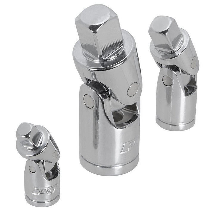 PK TOOLS  Universal Joint UJ’s Wobble Angle Socket Set 3pc 1/4" 3/8"  1/2" Drive