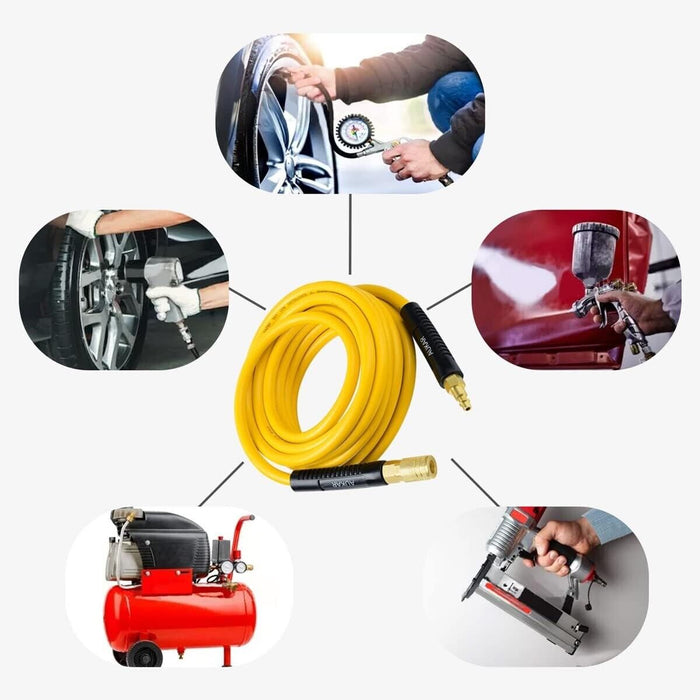 All Weather Air Hose -3/8” Hybrid Air Compressor Hose, 300 PSI Heavy Duty 15/30M