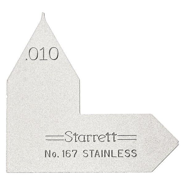 Starrett® 167-010 - 167 Series™ 0.010" SAE Stainless Steel Radius Gauge Made USA