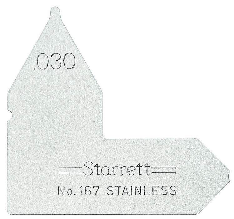 Starrett® 167-030 - 167 Series™ 0.015" SAE Stainless Steel Radius Gauge Made USA