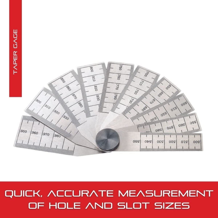 Starrett 269B Tempered Steel Taper Gauge, 0.500-inch - 1-inch Range MADE IN USA
