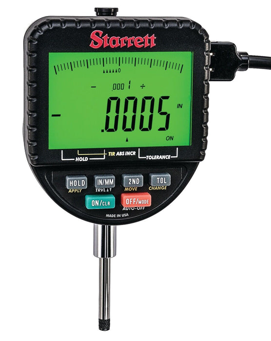 Starrett 2700-800 Backlight Electronic Indicator with 1"/25 mm Range and .0001"/