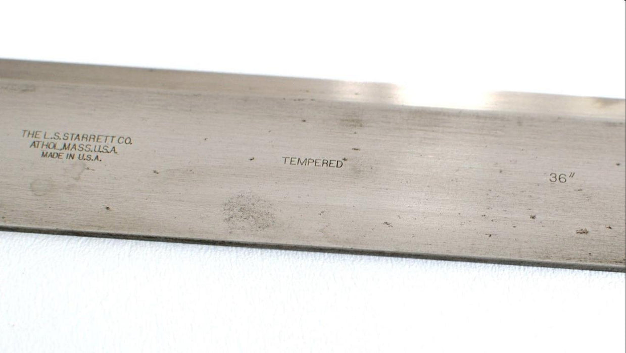 STARRETT Steel Straight Edge Beveled Edge No Grads 36in - 900mm X 2.4mm Made USA