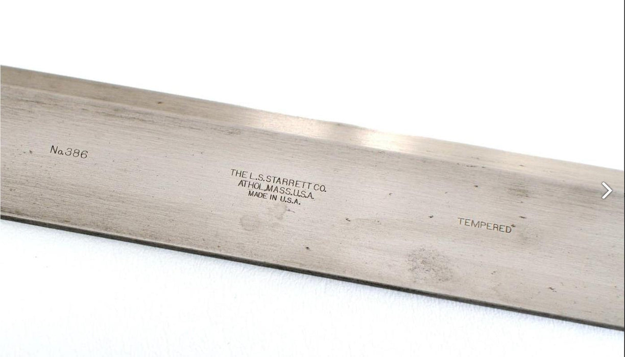 STARRETT Steel Straight Edge Beveled Edge No Grads 36in - 900mm X 2.4mm Made USA