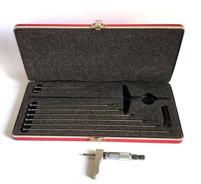 Starrett Depth Gage Micrometer Interchangeable Rods With 0 -9" Range 0.001" Grad