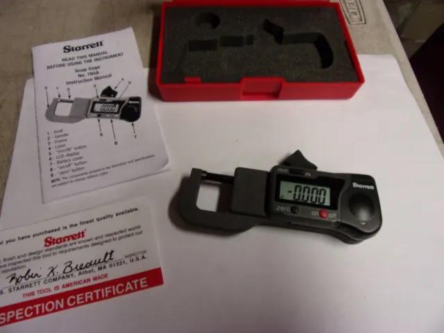 Starrett Electronic Snap Gauge, LCD, Battery Powered, 0-0.5 Inch/0-12.7mm Range