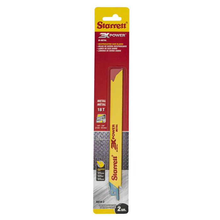 Starrett Recip Saw Blade 203mm x 18tpi  ( 2 pack)