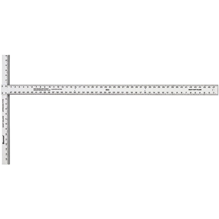 Starrett® DS-7 Heavy Duty Drywall Square, 22 x 54 in, 1/8ths, 1/16ths Graduation