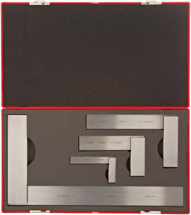 Starrett S3020Z Toolmakers' Grade Stainless Steel Square Set Made in USA 0.005mm