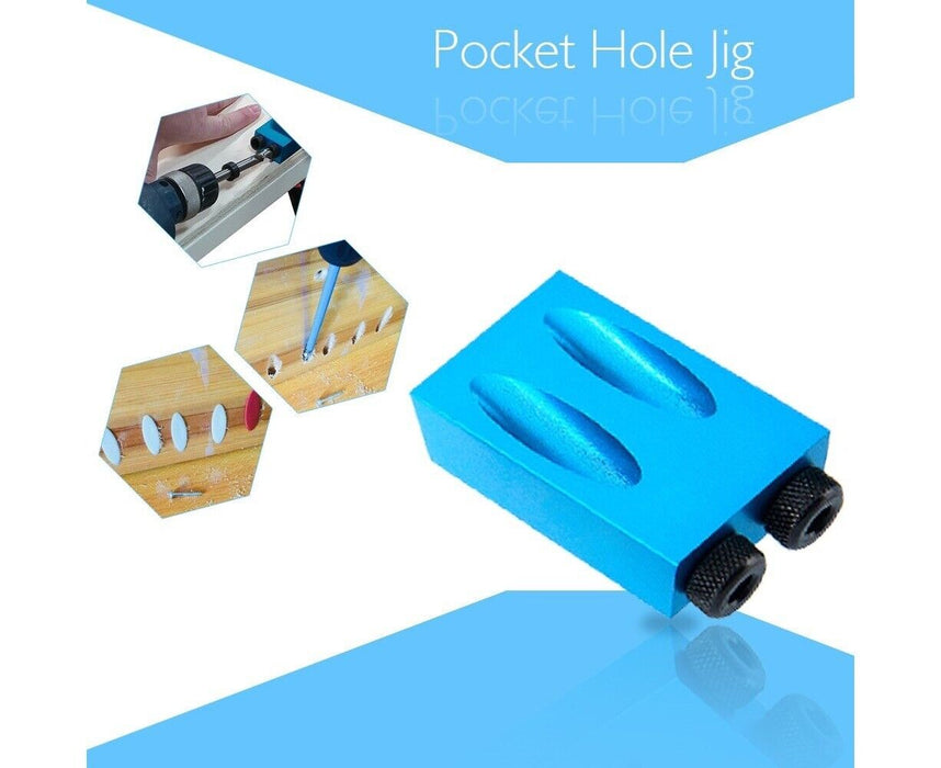 15 Degree Pocket Hole Screw Jig Dowel Drill Set Wood Tool Kit Angle Hole Guide - FISHER DISCOUNT