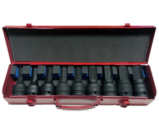 GENIUS TOOLS 9PCS 3/4"dr Inhex Hex Bit Socket Set Extra Large SAE Made Taiwan - FISHER DISCOUNT