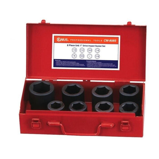 Genius Tools 9pc 1" Dr. SAE Impact Socket Set Made in Taiwan 1”~2” CM-809S - FISHER DISCOUNT