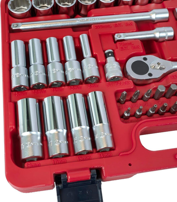 Genius Tools 59 Piece 3/8"Dr 12PT Metric Hand Socket & Bit Set Made in Taiwan