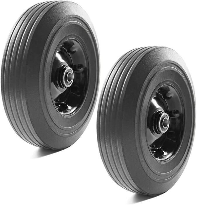 2 x 8" Solid Rubber Wheel 8×1.75×16mmBoreJockey Trolley Wheels Puncture Proof