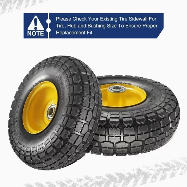 2-Piece 10"Solid Trolley Wheels 4.10/3.50-4 Puncture Proof Tyre 16mm Bore Au