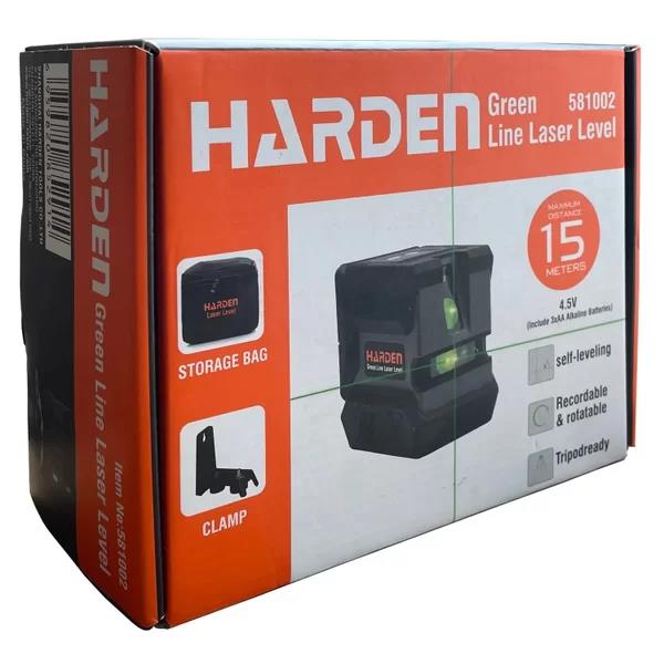 HARDEN 581002 CrossLine Laser Level Green Beam Self Levelling Waterproof