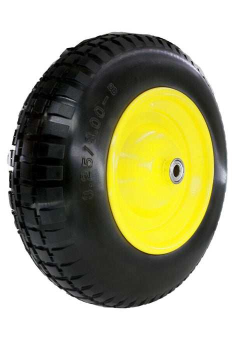 2PC 14" x 3-8" solid 16mm Bore Trolley Wheelbarrow Tyre Wheel Wheels Tyres Proof