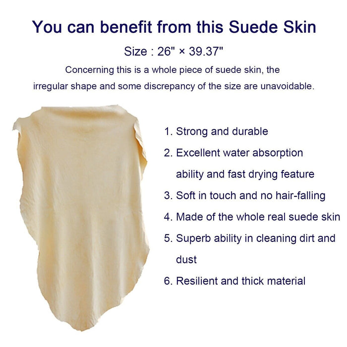 PK WAHSH Car Cleaning Natural Chamois Leather Wash Suede Drying Towel 57 x 36cm