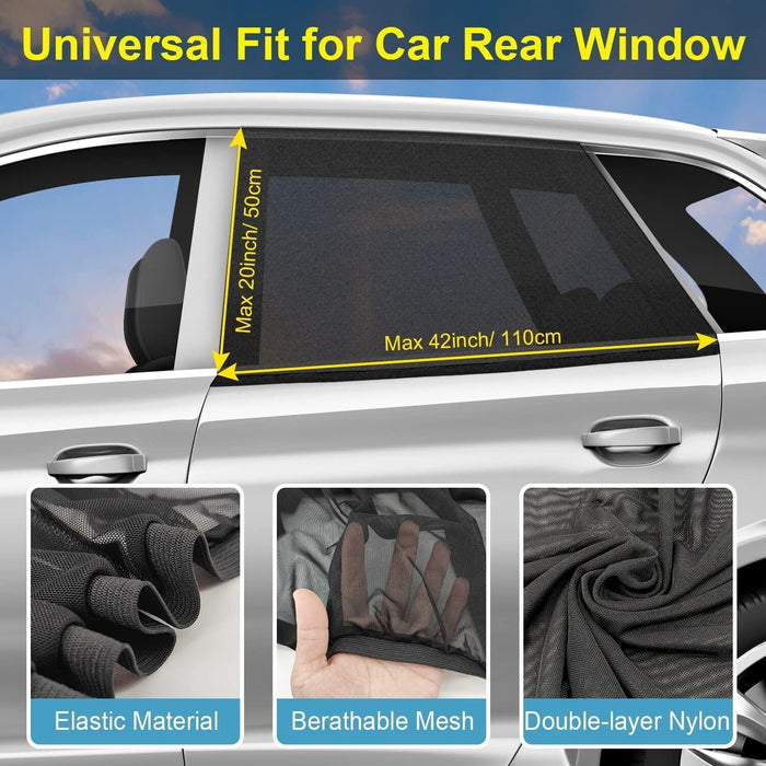 2x Universal Car Window Sun Shade Sock Cover UV Blocker Protection VIC