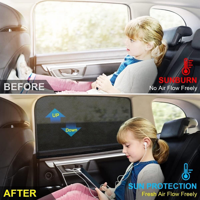 2x Universal Car Window Sun Shade Sock Cover UV Blocker Protection VIC