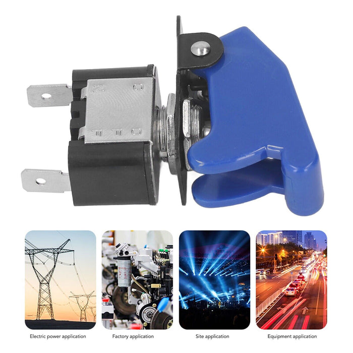 Blue 2 Pin Rocker Toggle Switch With Waterproof ABS Cover  Car Marine Light Boat