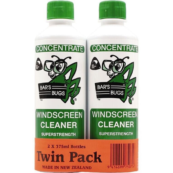 Bar's Bugs Windscreen Cleaner 2 Pack 3x 375ml Concentrate BB375