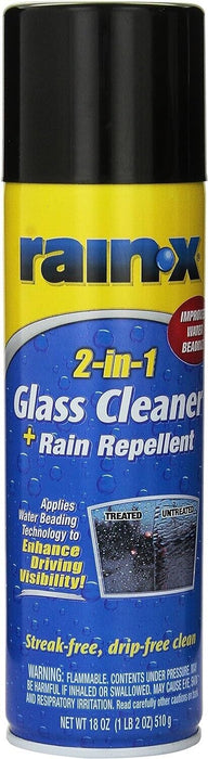 Rainx Glass Cleaner & Repellent 510g 2-in-1 Aerosol Streak Free