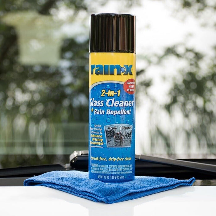 Rainx Glass Cleaner & Repellent 510g 2-in-1 Aerosol Streak Free