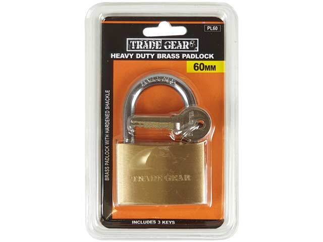 TRADE GEAR Keyed Alike Padlock 30 40 50 60mm Brass All Same Key 3 Keys