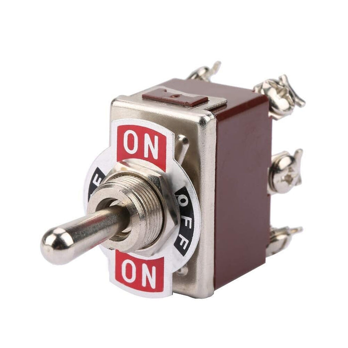 VOLTFLOW ON/OFF/ON METAL TOGGLE SWITCH WITH ON/OFF/ON TAB 20 AMP 12 VOLT