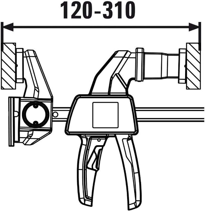 Bessey 2PCS 150x60 mmEZR Table, Rail & More Single Lever On Handed Clamp 750 Nm