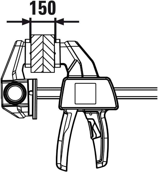 Bessey 2PCS 150x60 mmEZR Table, Rail & More Single Lever On Handed Clamp 750 Nm