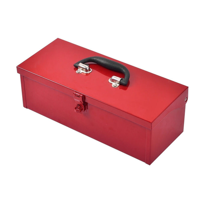 Craftright 385mm Powdercoated Metal Tool Box Red