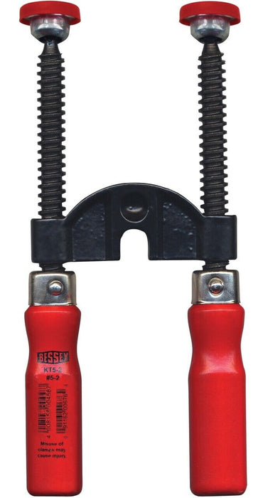 Bessey KT5-2 Edge clamp with two wooden handle, Black/Red/Silver