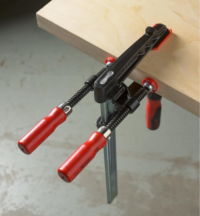 Bessey KT5-2 Edge clamp with two wooden handle, Black/Red/Silver