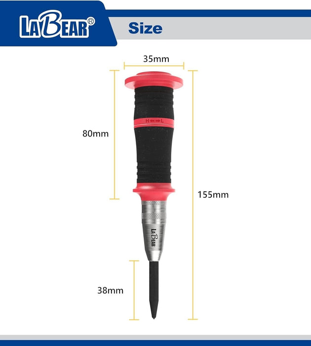 T&E Tools Heavy Duty Automatic S2 Steel Center Punch Auto Hole Metal Steel Mark