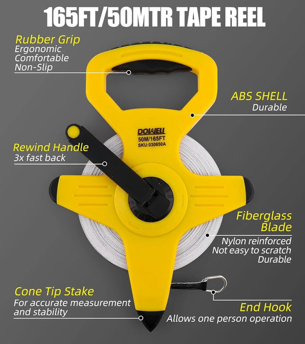 TAJIMA 13mm SYMRON-R PVC Coating FIBREGLASS OPEN REEL TAPE MEASURE 30/50/100M