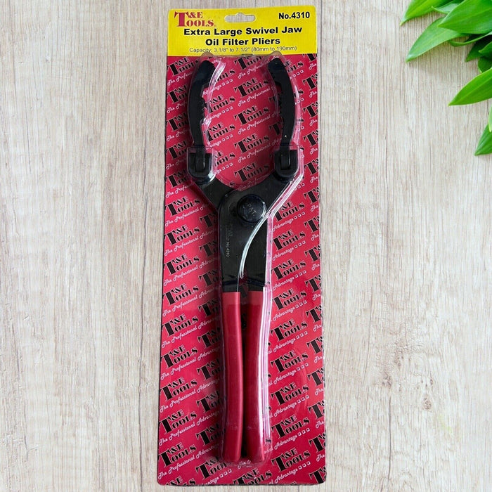 T&E Tools Extra Large Swivel Jaw Oil Filter Pliers  Made in Taiwan 4310