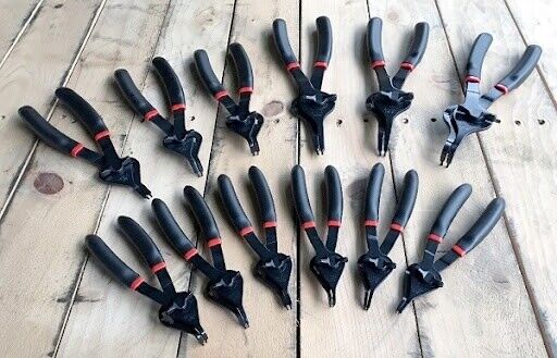 T&E Tools 12PCS Quick Change Int/Ext Circlip Plier CR-MO steel Set Made Taiwan