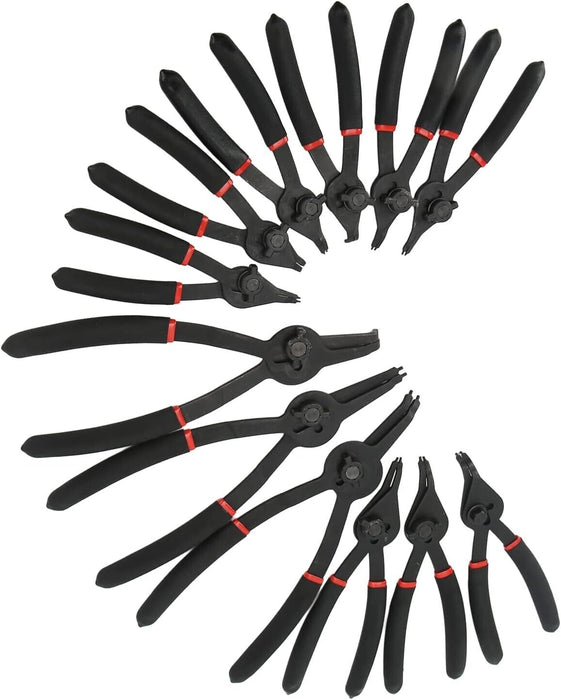 T&E Tools 12PCS Quick Change Int/Ext Circlip Plier CR-MO steel Set Made Taiwan